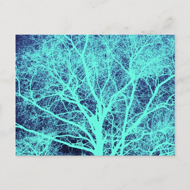 Postal Silueta de árbol verde (Anverso)