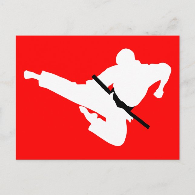 Postal silueta de artes marciales (Anverso)