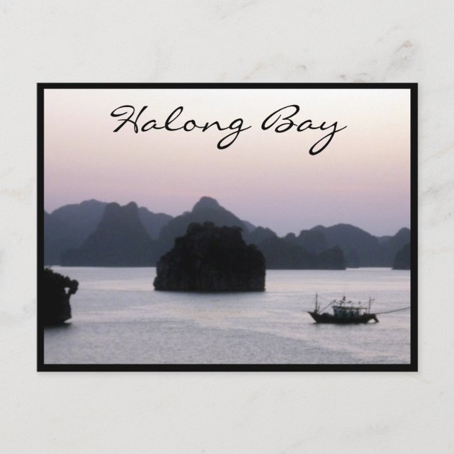Postal silueta de bahía de halong (Anverso)