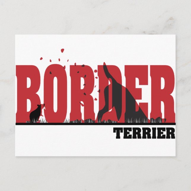 Postal Silueta de Border Terrier (Anverso)