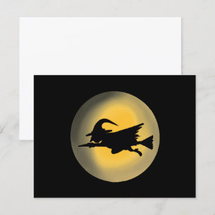 Postal Silueta de Bruja Malvada Voladora