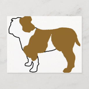 Postal Silueta de bulldog