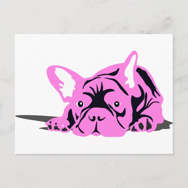 Postal Silueta de Bulldog Francés (Anverso)