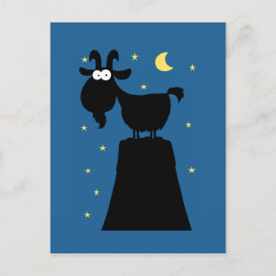 Postal Silueta de cabra en la montaña