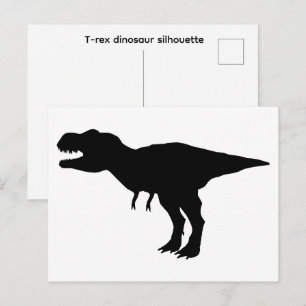 Postal silueta de dinosaurio T-rex