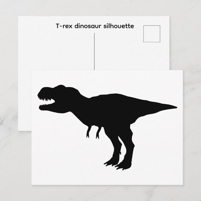 Postal silueta de dinosaurio T-rex (Anverso / Reverso)