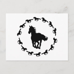 Postal Silueta de diseño de caballo