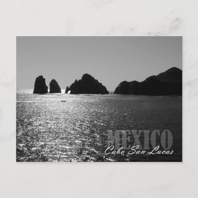 Postal Silueta de El Arco de Cabo San Lucas (Anverso)
