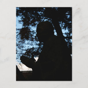 Postal Silueta de estatua del templo de Chion, Kioto, Jap