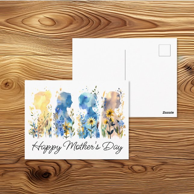 Postal Silueta de Flor Silvestre Día de la Madre (Subido por el creador)