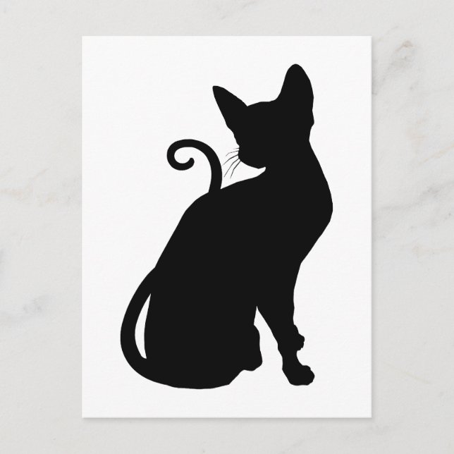 Postal Silueta de gato (Anverso)