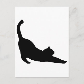 Postal Silueta de gato negro de Stretching