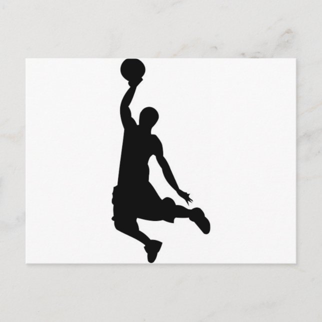 Postal Silueta de jugador de baloncesto (Anverso)