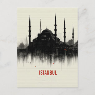 Postal Silueta de la ciudad de Estambul