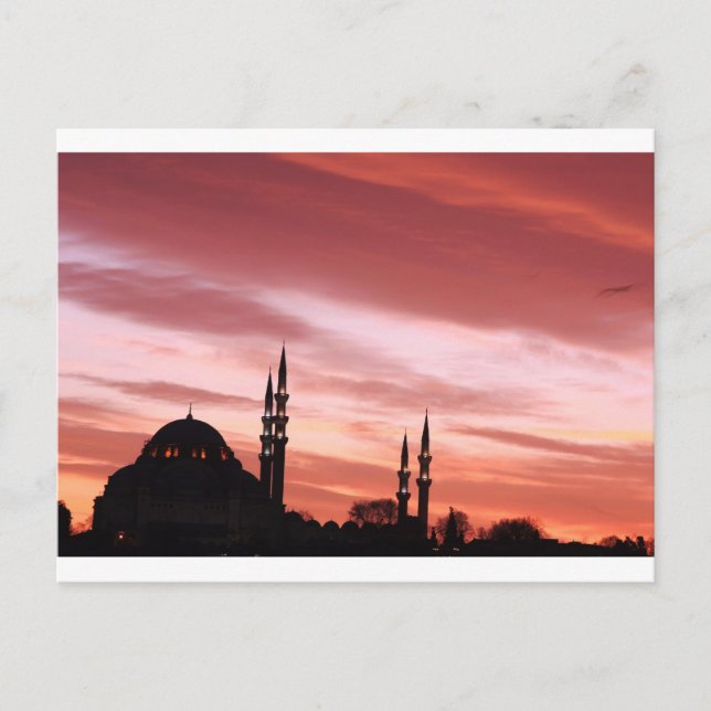 Postal Silueta de la Mezquita de Estambul (Anverso)