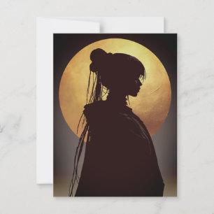 Postal Silueta de Luna Mística – Anime Elegante