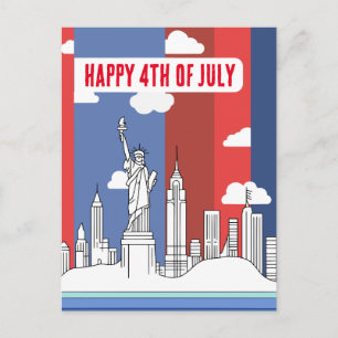 Postal Silueta de Manhattan y Estatua de la Libertad 4 de