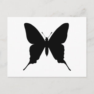 Postal Silueta de mariposa negra simple