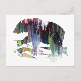 Postal Silueta de oso polar abstracto