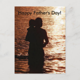 Postal Silueta de padre e hijo