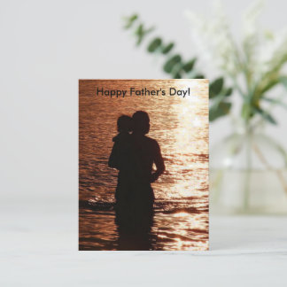Postal Silueta de Papá y Niño Día del Padre