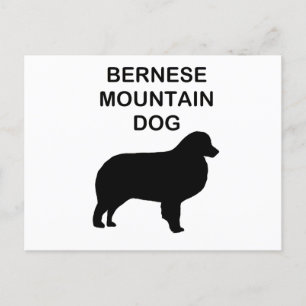 Postal silueta de perro de montaña bernesa con nombre