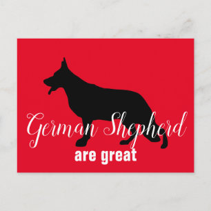 Postal Silueta de perro pastor alemán