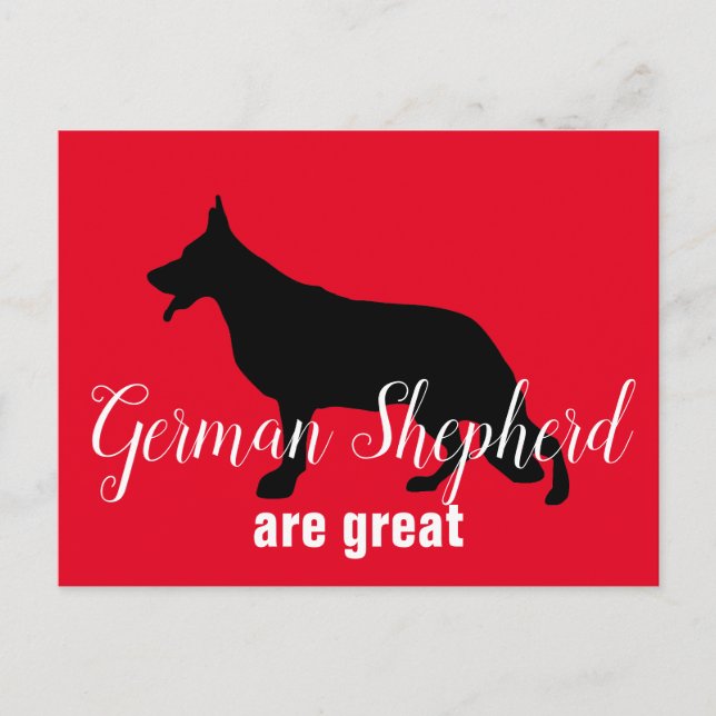 Postal Silueta de perro pastor alemán (Anverso)