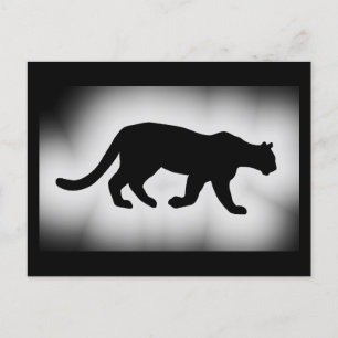 Postal Silueta de puma león de montaña