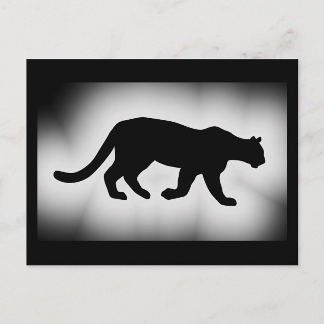 Postal Silueta de puma león de montaña (Anverso)