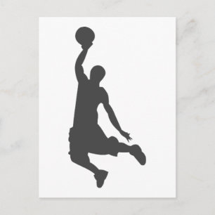 Postal Silueta de Slam Dunk de Baloncesto