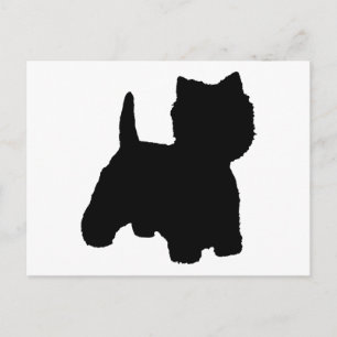 Postal Silueta de Terrier West Highland Blanco