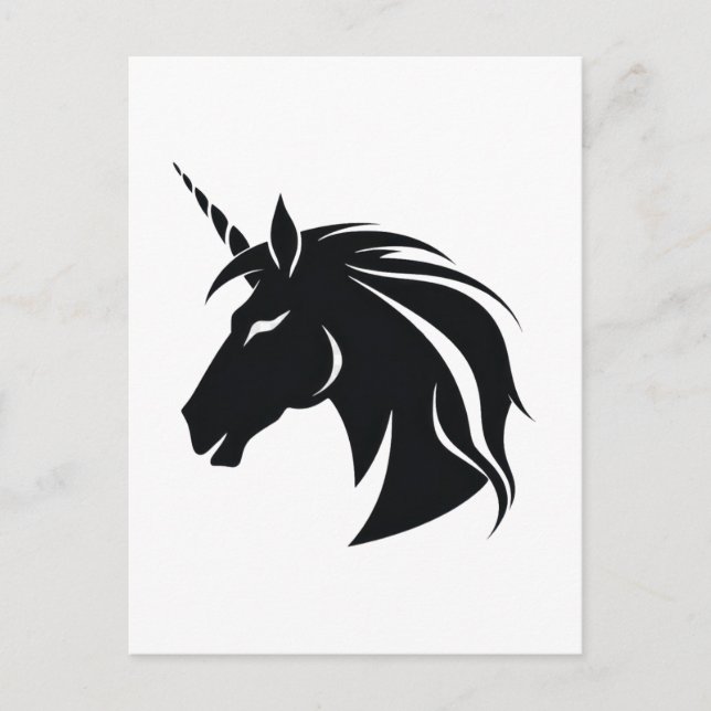 Postal Silueta de unicornio  (Anverso)