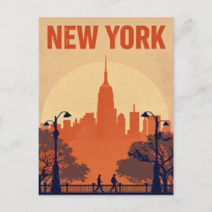 Postal Silueta del Empire State Building en la ciudad de 