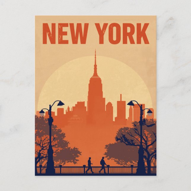Postal Silueta del Empire State Building en la ciudad de  (Anverso)