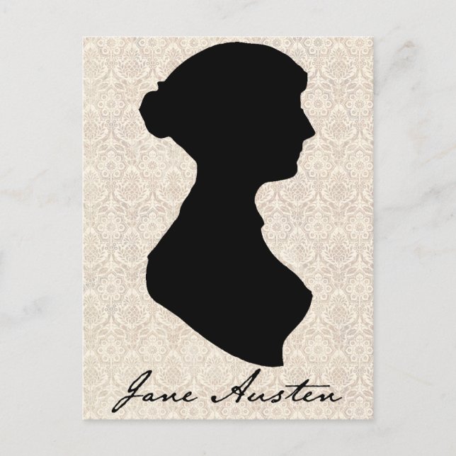 Postal Silueta del perfil de Jane Austen (Anverso)