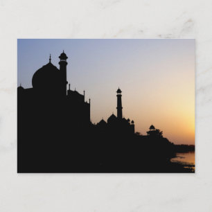 Postal Silueta del Taj Mahal al atardecer, Agra,