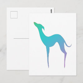 Postal Silueta elegante del perro blanco de los gritos de