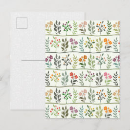 Postal Silueta Floral Rapsodia Botánica Colorida