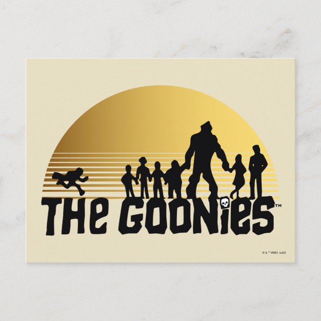 Postal Silueta Gráfica de Atardecer de Los Goonies (Anverso)
