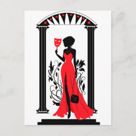 Postal Silueta gráfica de una mujer