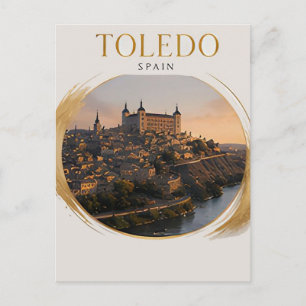 Postal 🏰 Silueta histórica de Toledo España 🇪🇸
