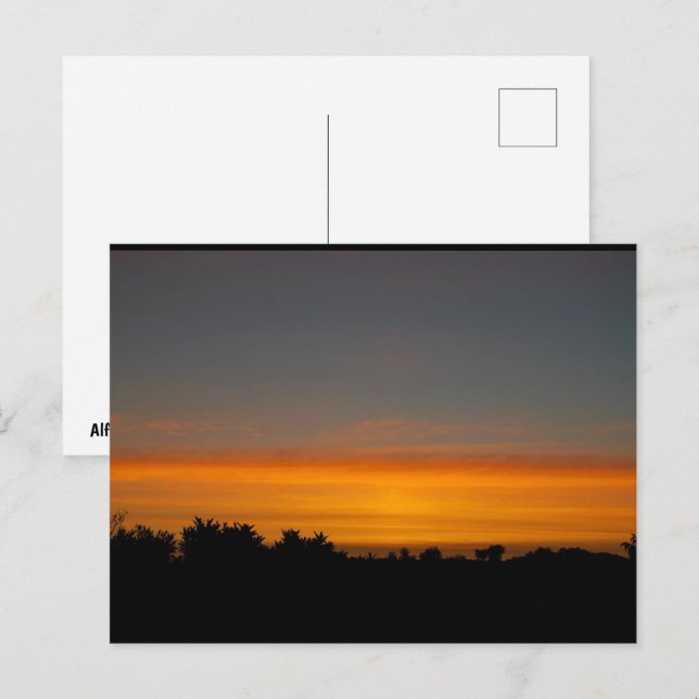 Postal Silueta Naranja del Horizonte (Anverso / Reverso)
