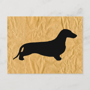 Postal Silueta negra de Dachshund + tus ideas