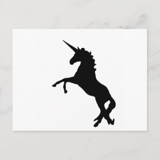 Postal Silueta negra de unicornio sobre piernas pesadas