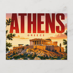 Postal 🏛 Silueta urbana de Atenas moderna 🏛