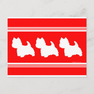 Postal Silueta Westie Rojo