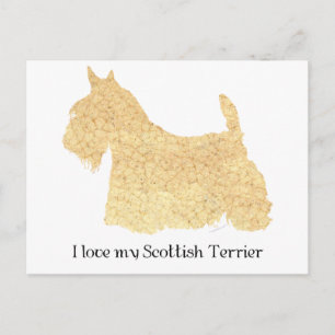 Postal Silueta Wheaten de Terrier Escocés