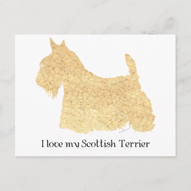 Postal Silueta Wheaten de Terrier Escocés (Anverso)