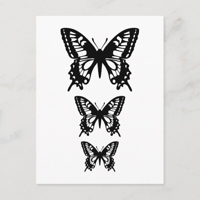 Postal siluetas de mariposa negra (Anverso)